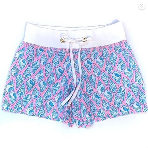 EUC Lilly Pulitzer Chrissy a Little Bit Tipsy Linen Sea Shell Print Shorts XS - Picture 1 of 8